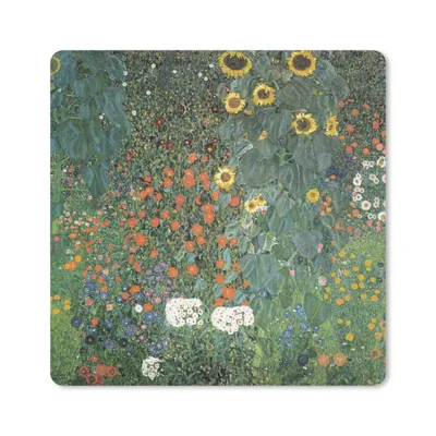 Produktbild von MuchoWow® Mauspad Mousepad Bauerngarten mit Sonnenblumen - Gustav Klimt Gemälde 30x30 cm - Mousepads - Maus Mat - Pad - Mausunterlage - Gaming