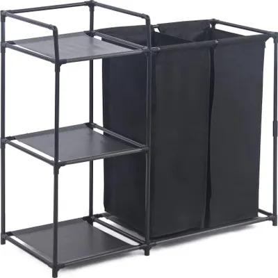 Obrázek produktu pro HERZBERG koš na prádlo s policí 42x172 cm černý