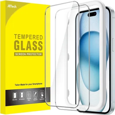 Produktbild von JETech Schutzfolie iPhone 15 Plus 6,7 Zoll Blasenfrei Panzer Glas HD Klar 2 Stück