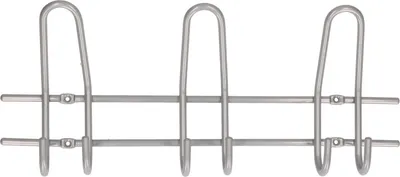 Produktbild von Wandgarderobe - silber - 3-Haken - Metall - 16,5 x 39 cm