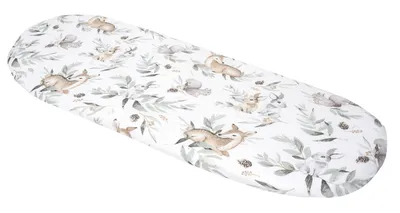 Obrázok produktu pre Napínacie prestieradlo do detského kočíka 86 x 40 cm, bavlna, srnky v lístí