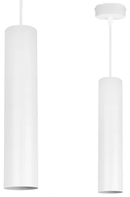 Produktbild von Moderne LED Pendelleuchte Weiß mit Lampenschirm – Hängelampe / Deckenleuchte für Wohnzimmer und Esszimmer