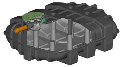 Produktbild von Regenwasser Flachtank 2500 Liter AQUA-FLAT für den Garten