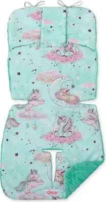 Produktbild von BOBONO Minky Kinderwageneinlage - Mint Einhörner