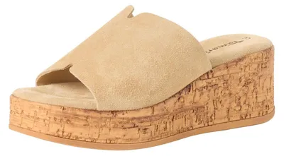 Productafbeelding van Tamaris dames muilen met hak, leer, beige, maat 38 EU