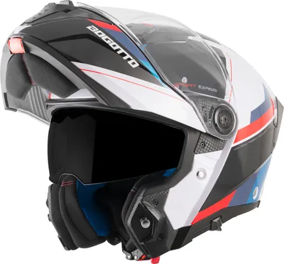 Image de Bogotto FF404 Ezion casque pliable, noir mat/blanc/rouge/bleu, S
