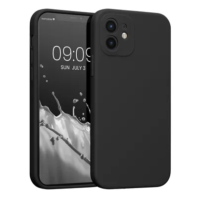 Produktbild von kwmobile Handyhülle kompatibel mit Apple iPhone 12 Hülle - gummierte Handy Case aus Silikon in Schwarz
