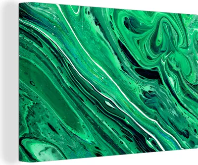 Obrázok produktu pre OneMillionCanvasses® - Obrazy na plátne - 150x100 cm, Mramor - Olejomaľba - Zelená, Nástenné umenie Tlač Dekorácie na stenu
