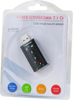 Produktbild von Savio AK-01 Audiokarte 7.1 Kanäle USB