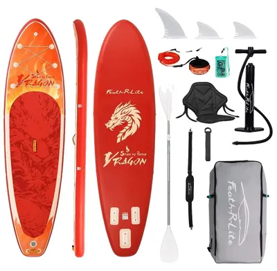 Immagine prodotto di Tavola da paddleboard, superficie antiscivolo, tre pinne removibili, dimensioni 350x90x15 cm