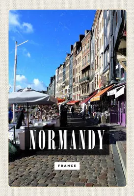 Image de vianmo Panneau en bois 30x20 cm Normandy France Stadt Reiseziel