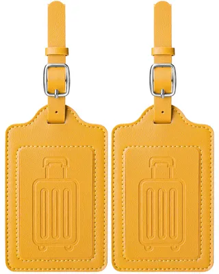 Immagine prodotto di Etichetta bagaglio - Ecopelle con etichetta indirizzo - 6,8 x 10,7 cm - Giallo