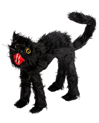 Produktbild von Fauchende Katze als Deko für Halloween & Walpurgisnacht 30cm