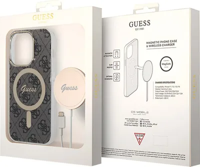 Immagine prodotto di Zestaw Guess Gubpp14Lh4Eacsk Custodia+ caricatore Iphone 14 Pro 6,1 Czarny/Nero Custodia rigida 4G Stampa Magsafe