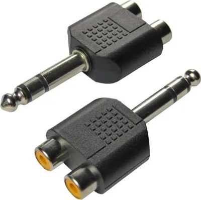Immagine prodotto di keepdrum ADA062 Adattatore stereo jack RCA RCA - jack 6,3 mm 2 pz