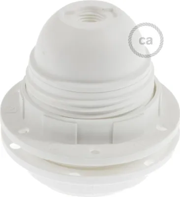 Immagine prodotto di Creative-Cables Kit portalampada E27 in termoplastica con Doppia ghiera per Paralume - Bianco