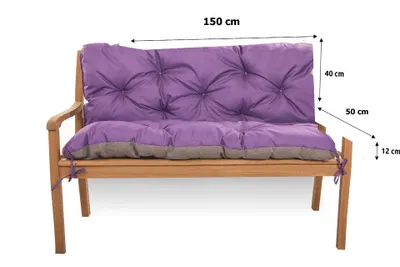 Obrázok produktu pre Vankúš pre záhradný lavicový 150x50x40cm fialový | Vonkajší vankúš | Vankúše na záhradný nábytok | vankúše na záhradnú hojdaèku