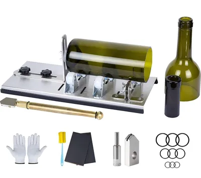 Produktbild von Glasschneider für Flaschen Edelstahl DIY Flaschenschneider (1-tlg), 5 Verstellbare Räder für Wein, Bier, Whiskey & andere Flaschengetränke