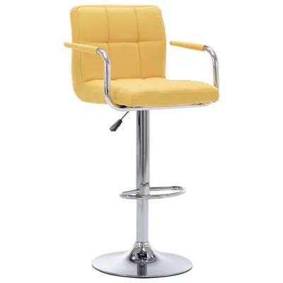 Image de vidaXL Tabouret de bar 2 pcs. Tissu jaune