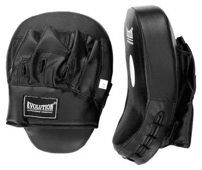 Image de Evolution - Paquets de 2 pads d'entraînement au boxe Hook et Jab, similicuir MR2153 (taille unique) (noir)