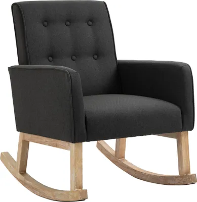 Produktbild von CLP Schaukelstuhl Dream Stoff mit Holzgestell dunkelgrau