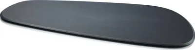 A dark gray serving board on a white background.