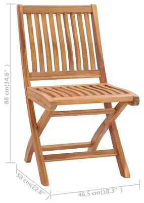 Productafbeelding van vidaXL Klapstoelen met kussens, 4-delig, massief teak hout