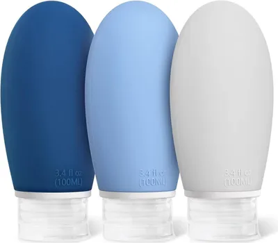 Produktbild von 3er Set 60ml BPA-freie Silikon Reiseflaschen Auslaufsicher