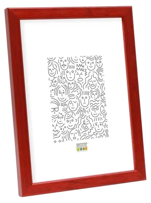Fotorahmen 15x20 cm, rot, Holz, schmal, mit Wechselpassepartout