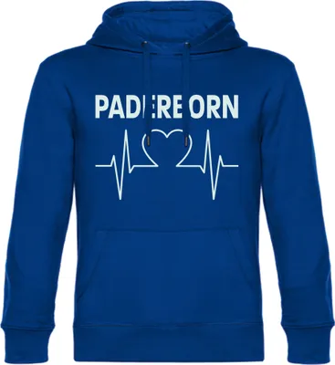 Produktbild von multifanshop Kapuzen Sweatshirt - Paderborn - Herzschlag, blau, Größe M