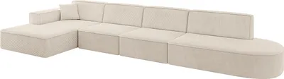 Produktbild von ALTDECOR Ecksofa in L-Form IREA-L3-v4 412x165x77 cm Beige Corner Sofa Eckcouch Couch Wohnlandschaft Cauchsofa