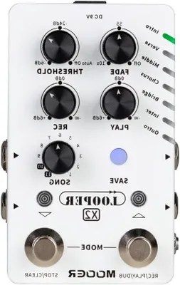 Productafbeelding van Stereo Looper Pedaal - Muziek Recorder - Muziek Creëren - 77 Opnames Opslaan - 300 Minuten - Zwart