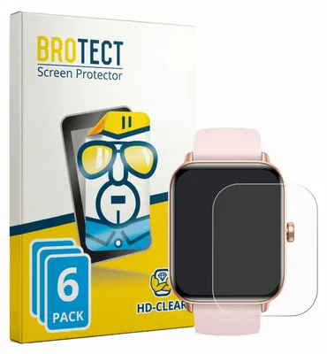 Produktbild von 6x Für Trunsif Smartwatch 1.85" Schutzfolie BROTECT Displayschutz Display Schutz Folie Klar Transparent