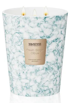 Produktbild von Duftkerze Groß Frischer Salbei-Zitrus 990g Sojawachs 150h Brenndauer 3 Dochte