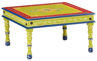 Imagen del producto de Mesa de centro de madera maciza, pintada a mano