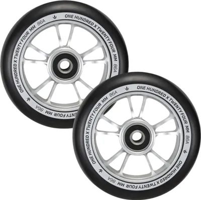 Image de Roues Trottinette - 10 Spokes - 100 mm - Argent/Noir - Blunt Scooters