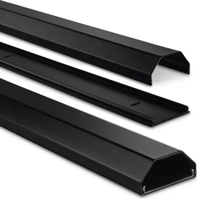 Produktbild von Hama Alu-Kabelkanal schwarz 220987 eckig 110x5x2,6cm