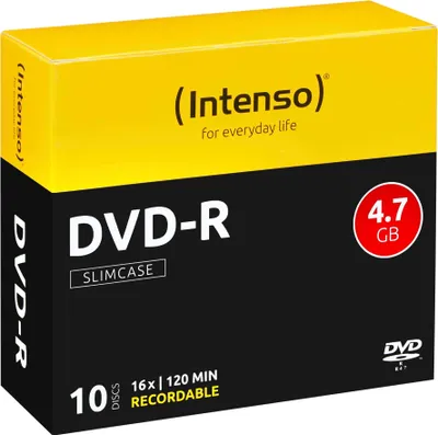 Produktbild von Intenso DVD-R 4,7 GB 16x Speed - 10stk Slim Case
