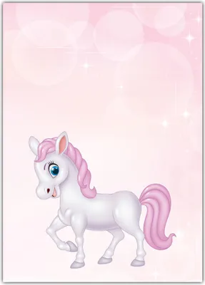 Produktbild von Motiv Briefpapier süßes rosafarbenes Pony (MPA-5187, DIN A4, 100 Blatt) Motivpapier