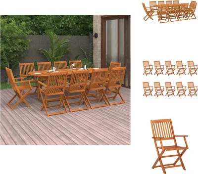 Produktbild von vidaXL 11-tlg. Garten-Essgruppe Massivholz Akazie -  Gartenmöbel-Sets