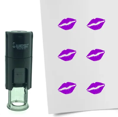 Produktbild von CombiCraft Selbstfärbender Stempel 'Kussmund' in der Farbe Lila, Ø10mm