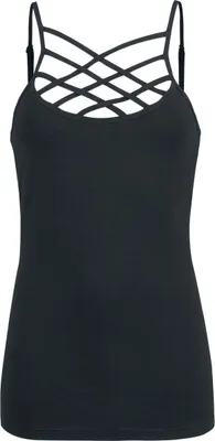 Produktbild von Black Premium by EMP Damen schwarzes Top mit Schnürung XXL