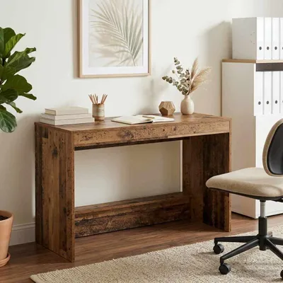 Image de Maison Exclusive - Meuble de chevet et bureau en bois ancien et aggloméré 100 x 45 x 75 cm