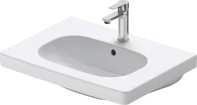 Immagine prodotto di Duravit D-Code lavabo, avec plage de robinetterie, avec trop-plein, 650mm, blanc ultra-brillant, 03426500002, 03426500002