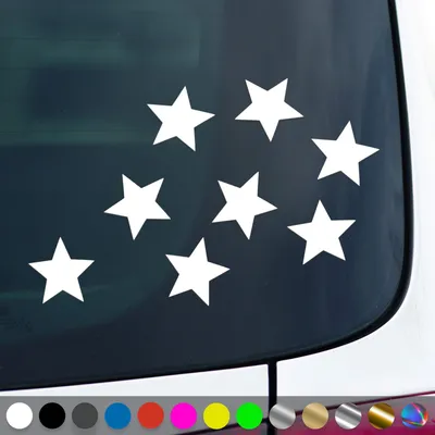 Produktbild von PantherPixel Sterneaufkleber Aufkleber Mehrteiliges Sterne Set Sticker Auto Geschenkidee Farbe Weiss
