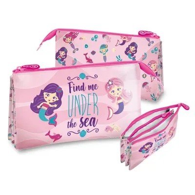 Produktbild von Schlampermäppchen 3-Fächer, Meerjungfrauen