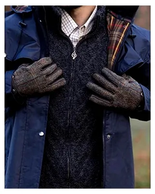 Produktbild von Walker & Hawkes - Herrenhandschuhe - aus schottischem Harris-Tweed und Leder - Overcheck-Tartanmuster
