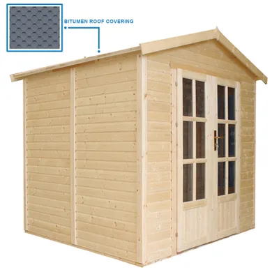 Produktbild von Záhradný prístrešok na drevo 4 m2 - H233 x 233 x 222 cm - Veľký multifunkčný záhradný prístrešok - Záhradný prístrešok na drevo Záhradné štúdio - Sivý bitúmenový šindeľ - TIMBELA M351FB+H351FBGREY