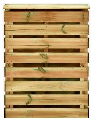 Produktbild von Komposter aus Kiefernholz 80x50x100 cm für Gartenabfälle mit Deckel und Luftzirkulation