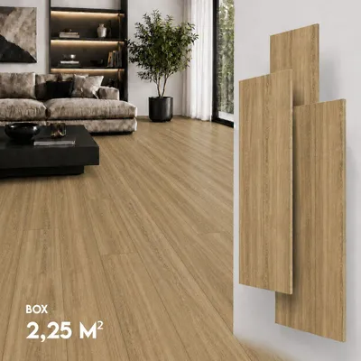 Produktbild von SPC Vinylboden 5mm Klick Vinyl wasserfest Holzoptik Bodenbelag mit Trittschalldämmung für Küche Bad Wohnzimmer